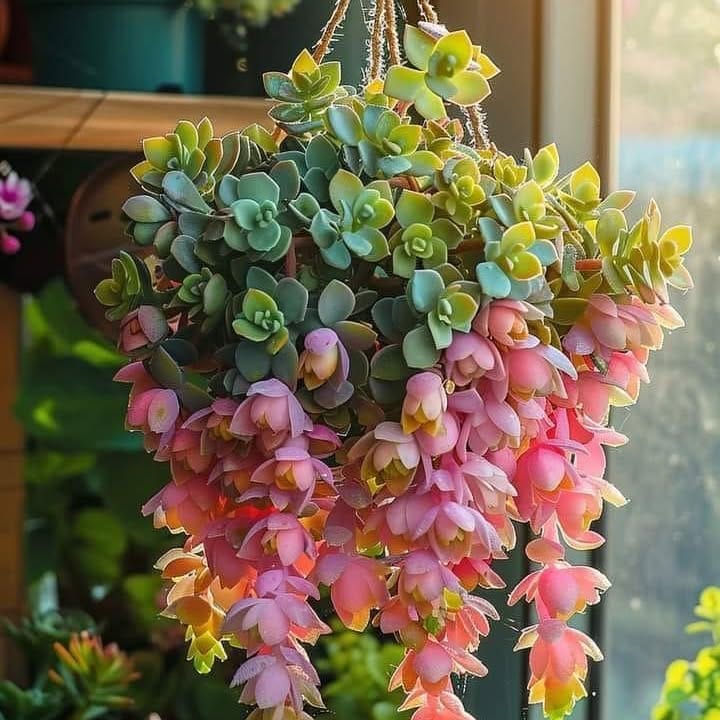 Modern plant chandelier with hanging vines