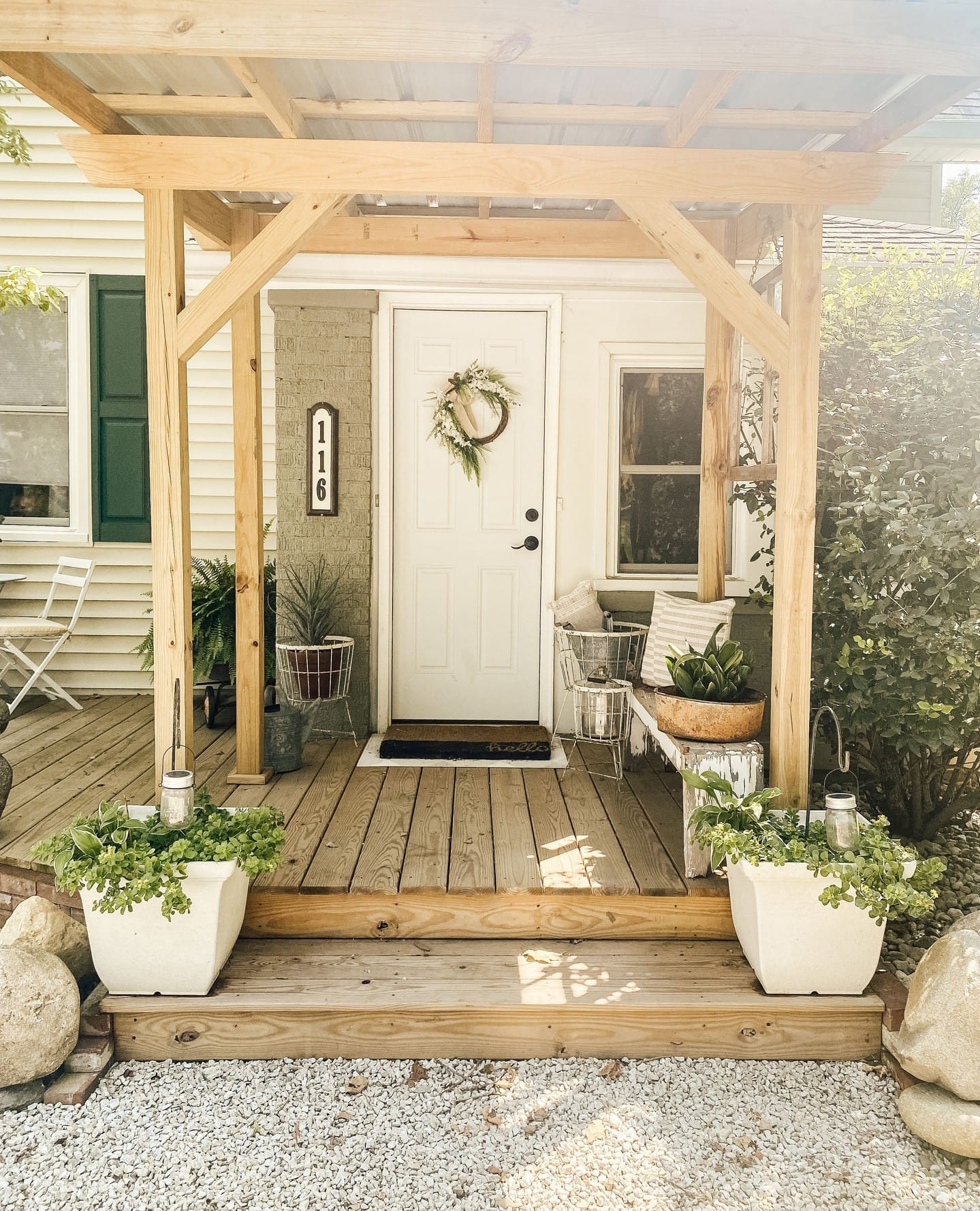 Whimsical birdhouse collection in garden