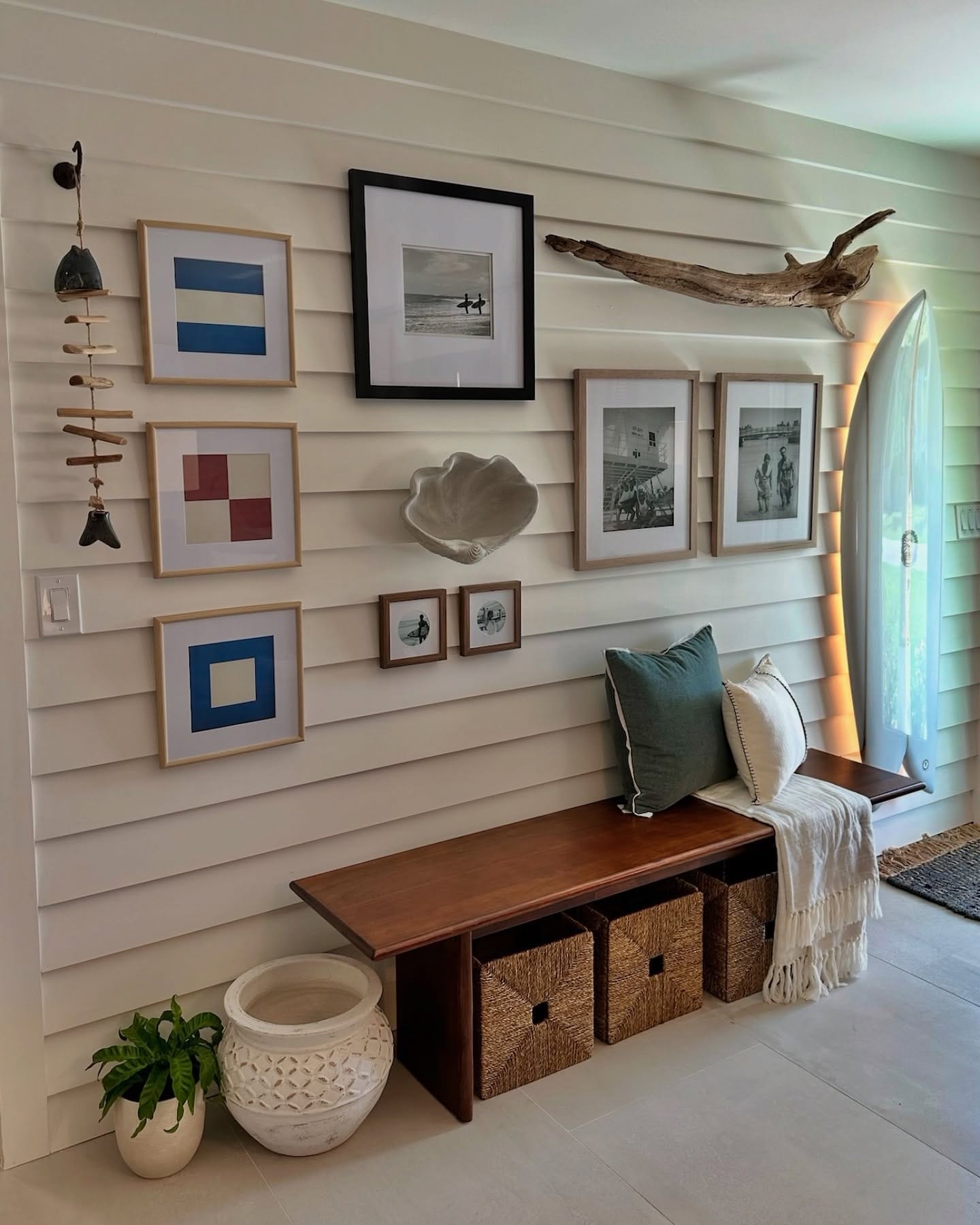 Framed living wall of greenery