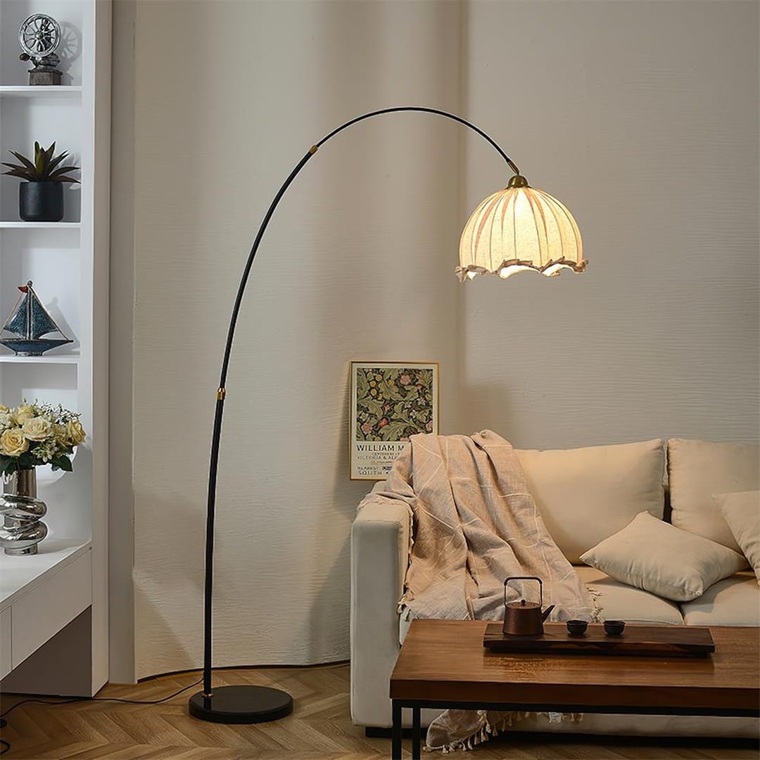 artistic floor lamp with abstract design