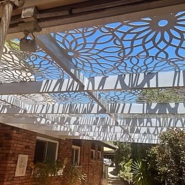 decorative metal screen with cutouts