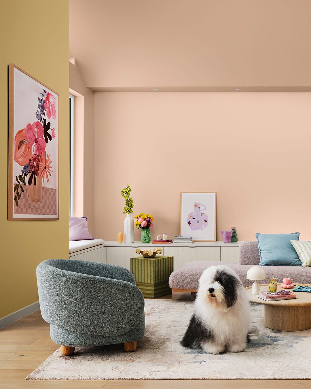 Pastel blue and cream color swatches