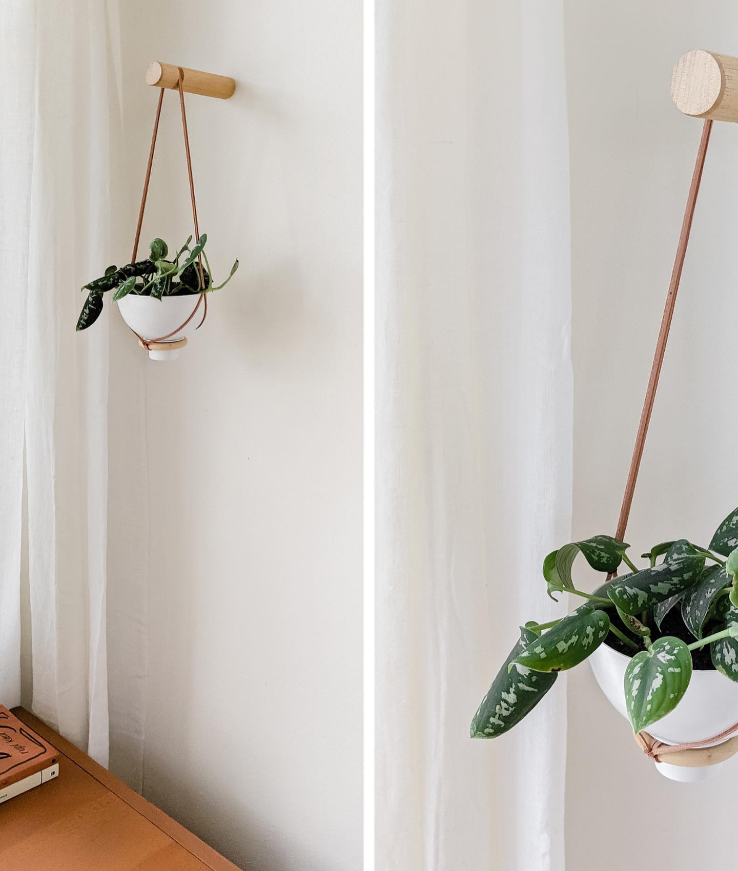hanging fiberglass planters on wall