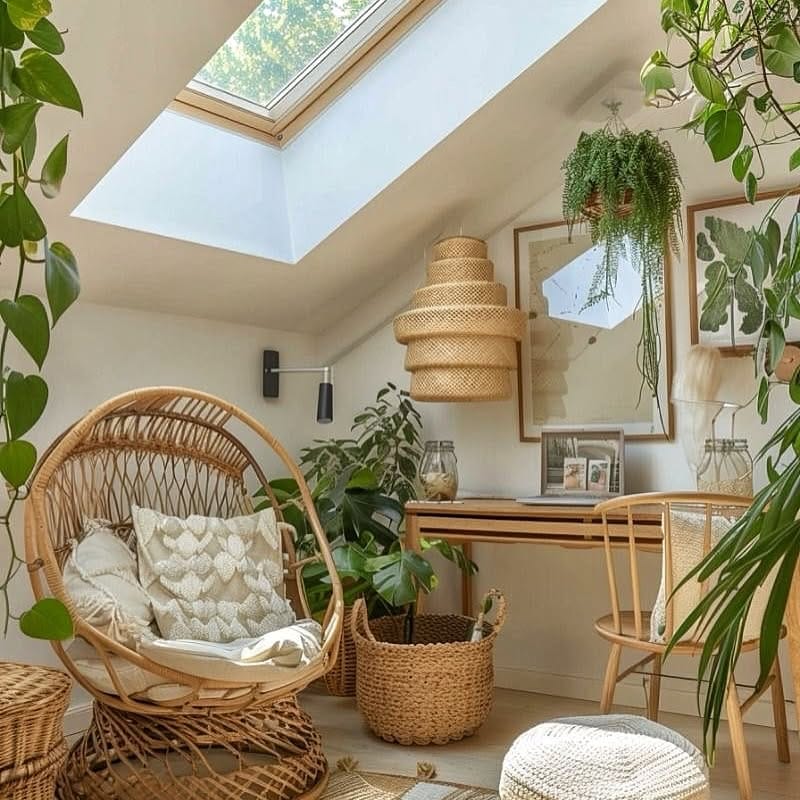 Simple shelf with calming plants