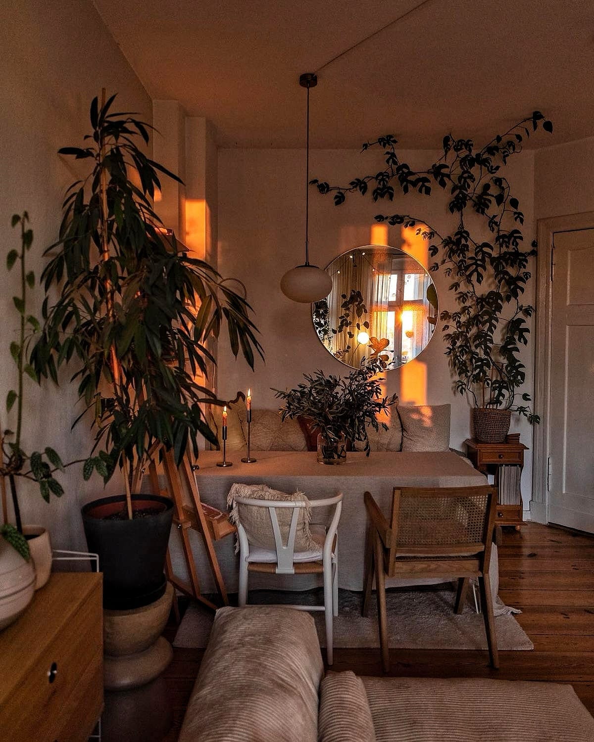 multiple concrete planters in room