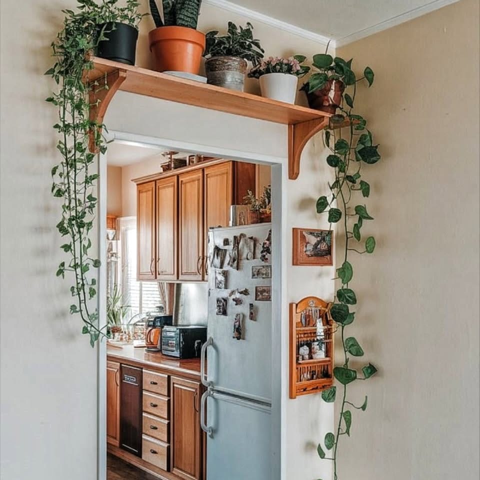floating shelves with small succulents