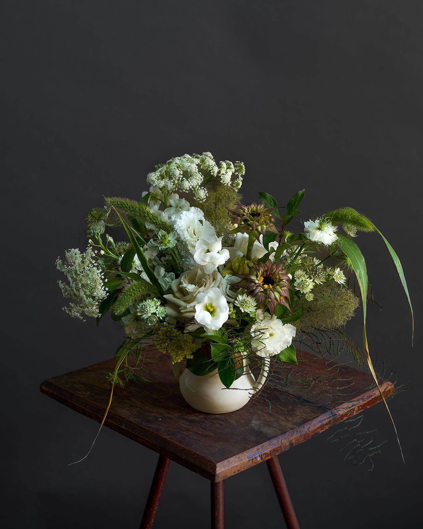 geometric plant layout on shelf