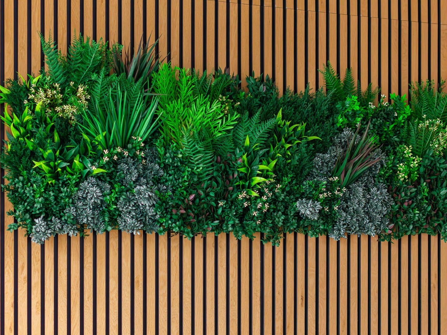 vertical garden with fiber optic lights