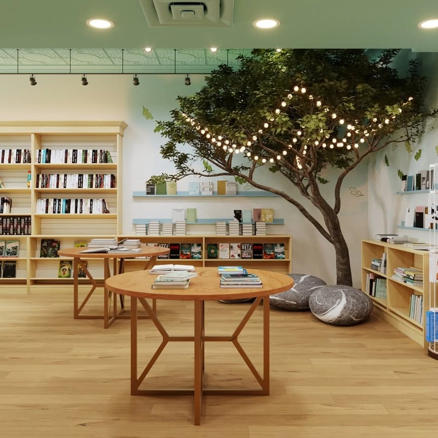 playroom with whimsical leaf shadows