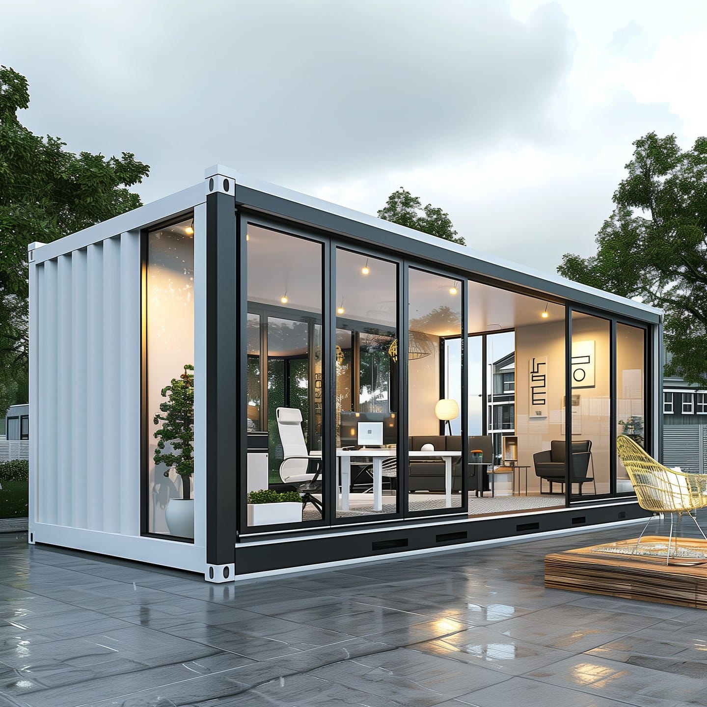 home office supplies in nested bins