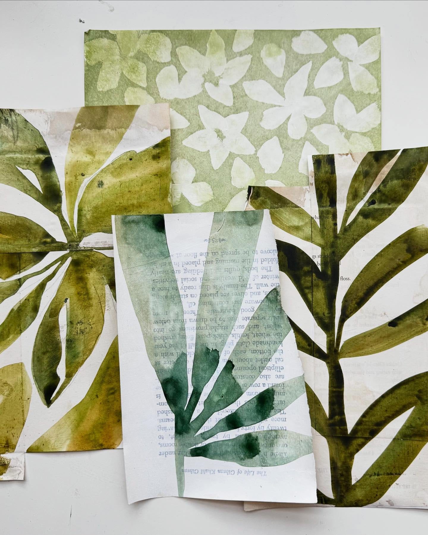 wall art showcasing leaf patterns