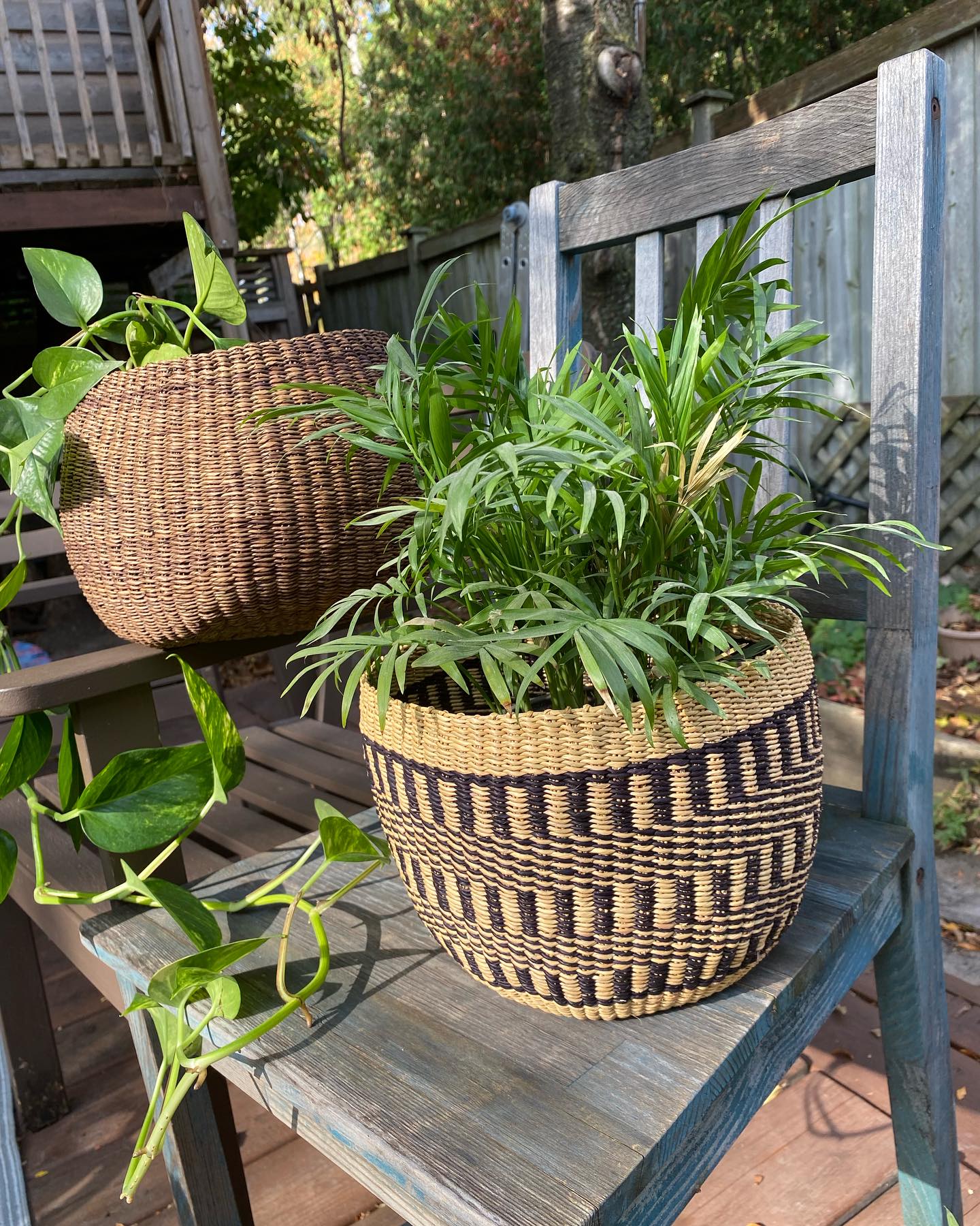 wicker trapezoidal baskets