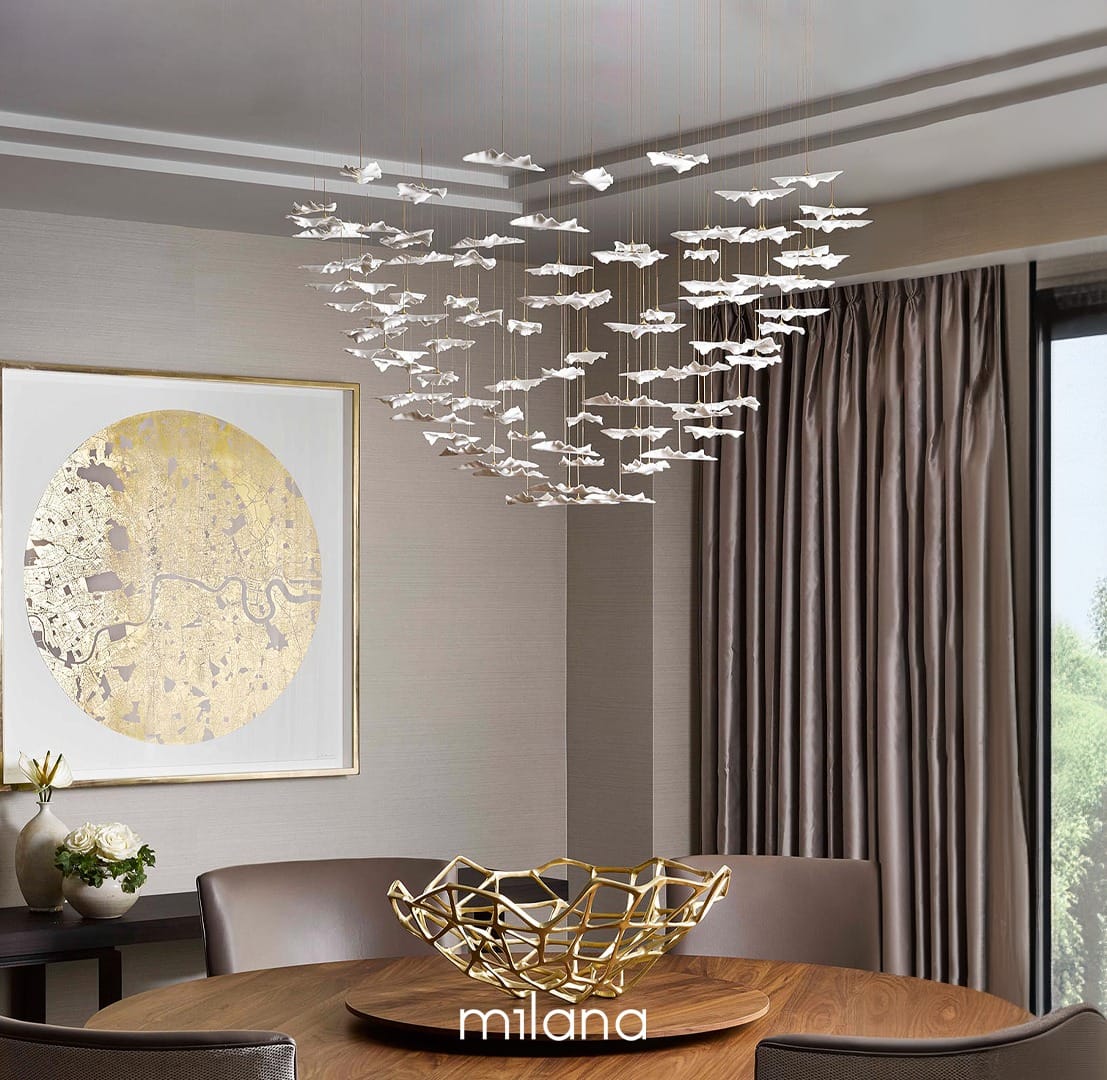 chandelier with leaf accents