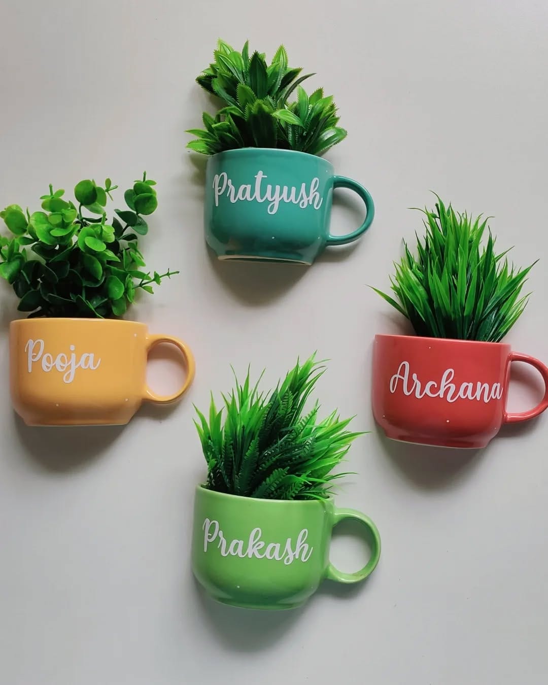 painted coffee cans with herbs