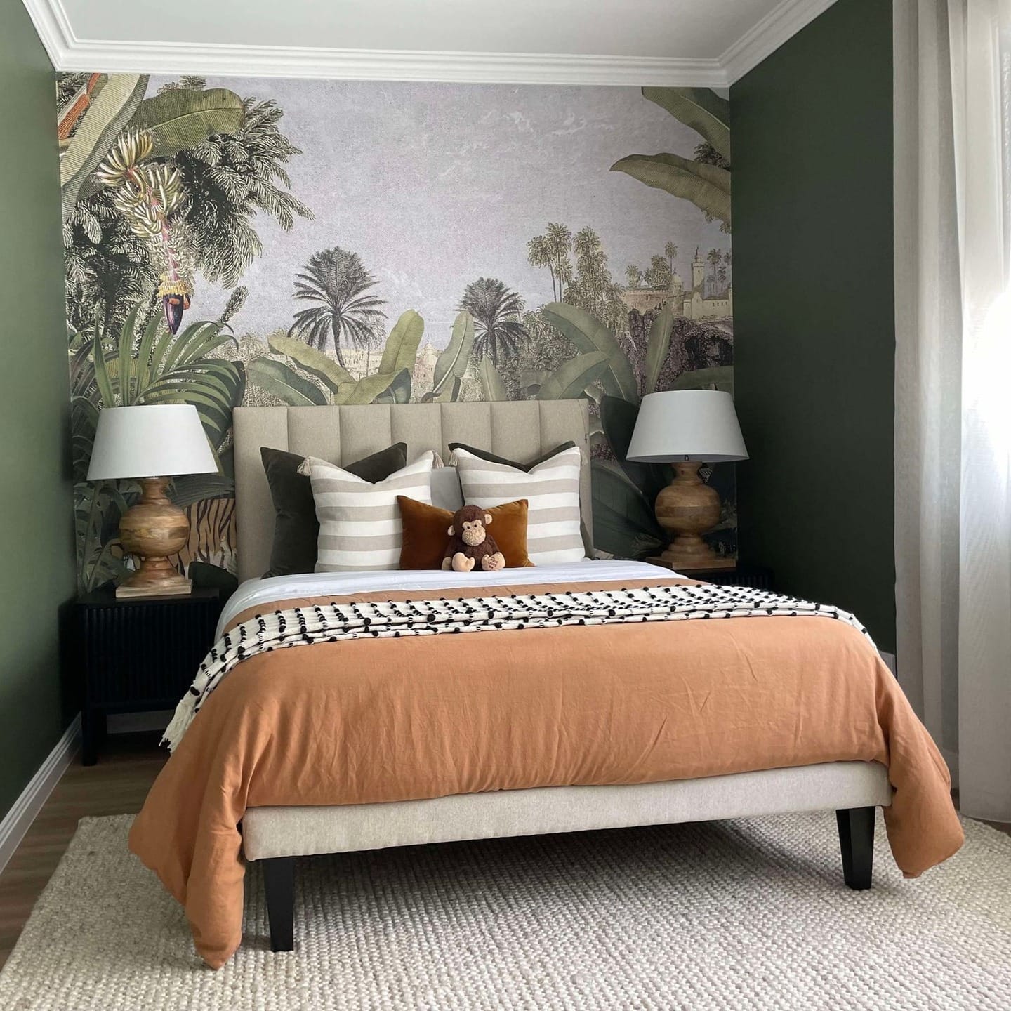 Elegant stone side table with plants