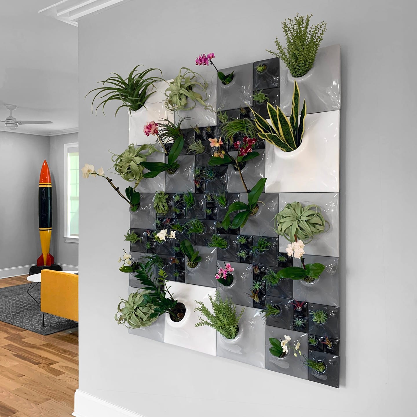 Vibrant geometric succulent wall planter