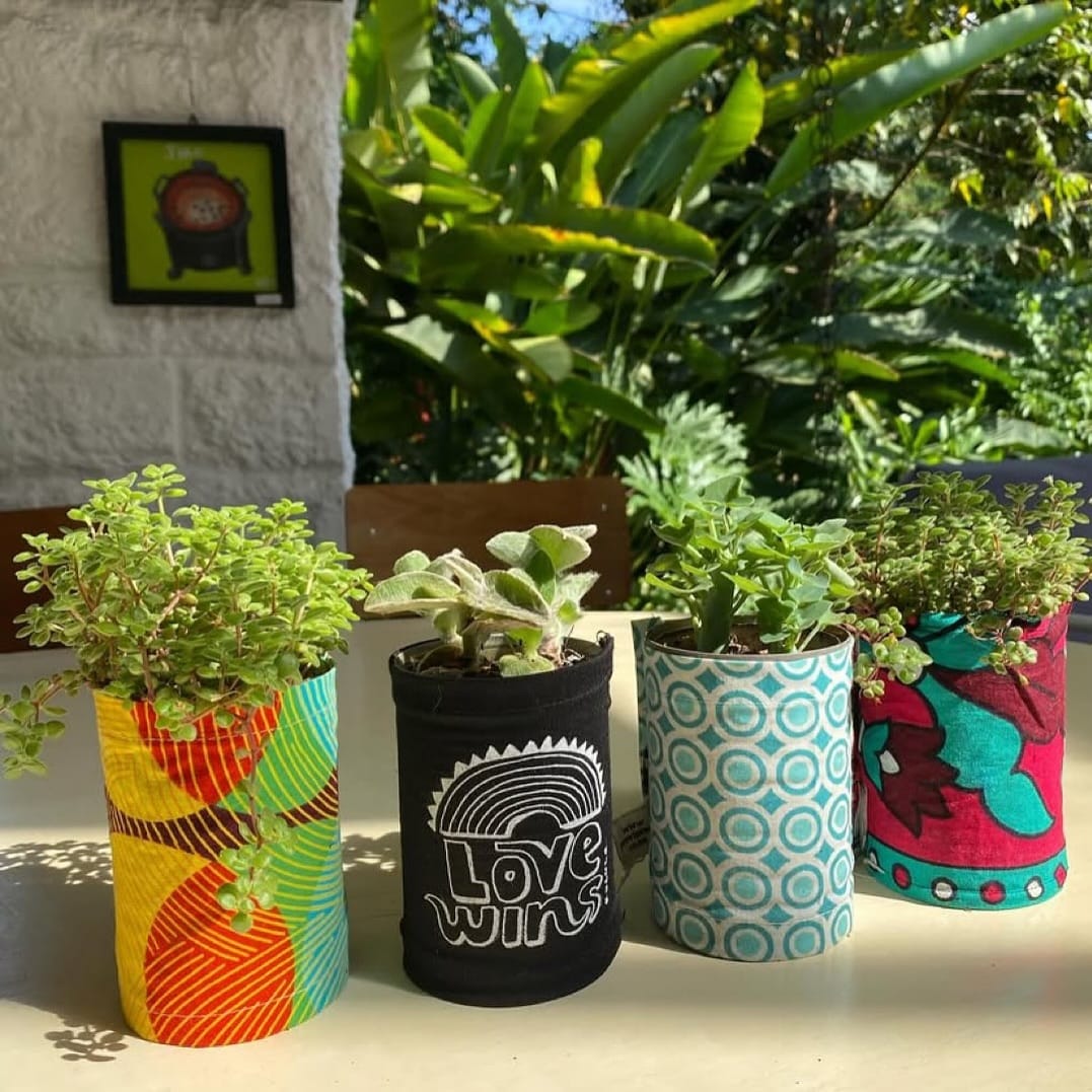 weathered tin container with lavender