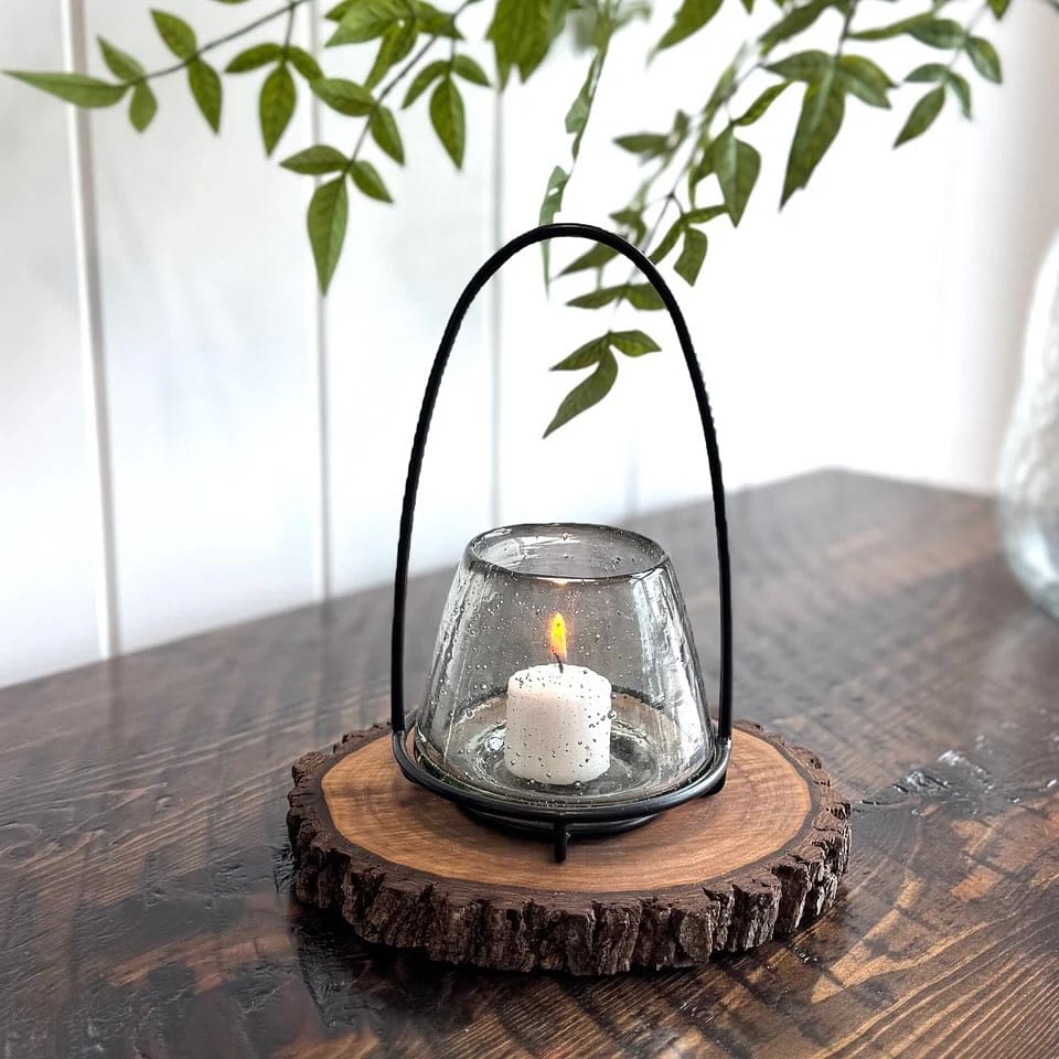 Cluster of candles on mantel