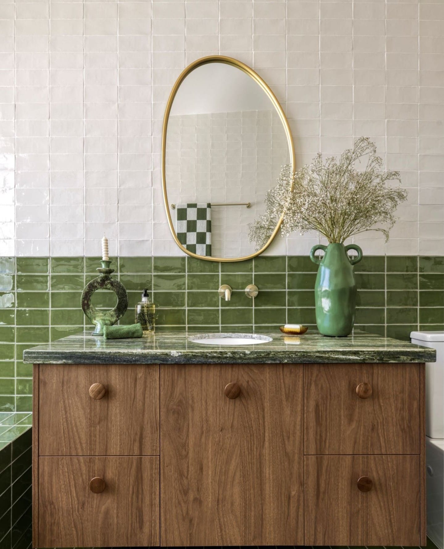 artisanal green soap bars in basket