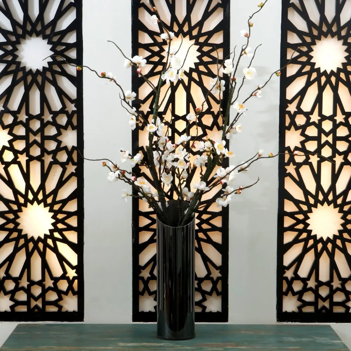 pewter plant holder with orchids