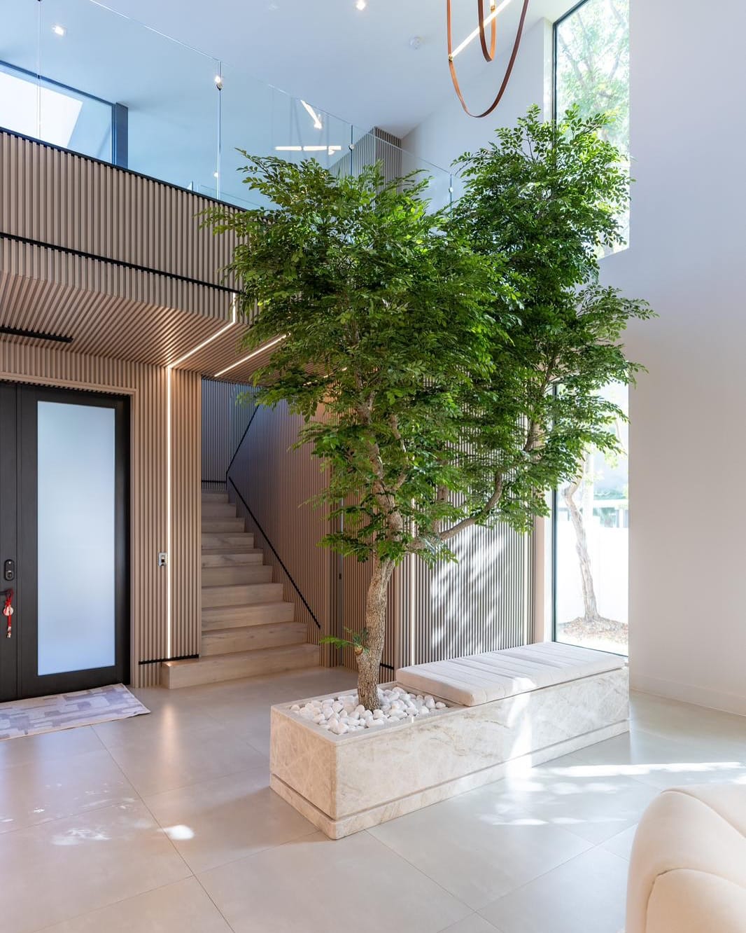 Glass planter with orchid