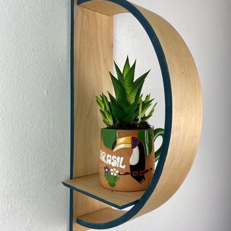 Reclaimed wood kitchen wall herb rack