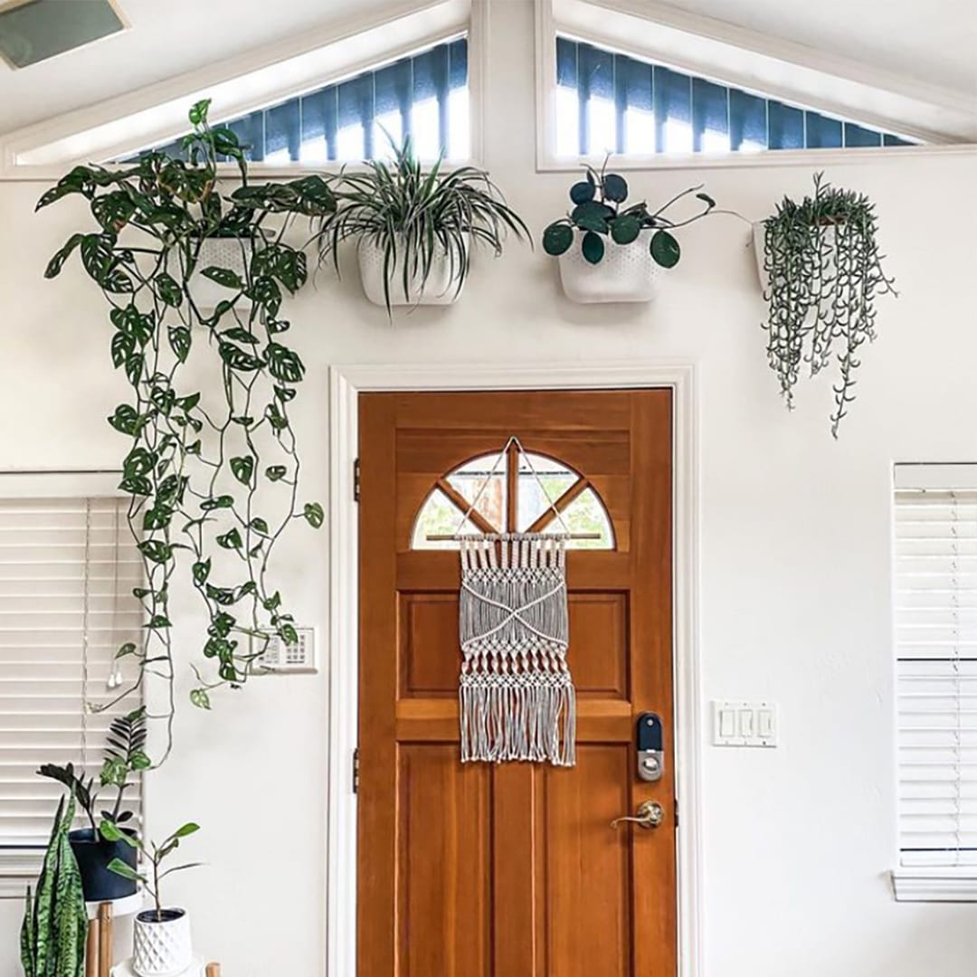 hanging pocket planters on closet door