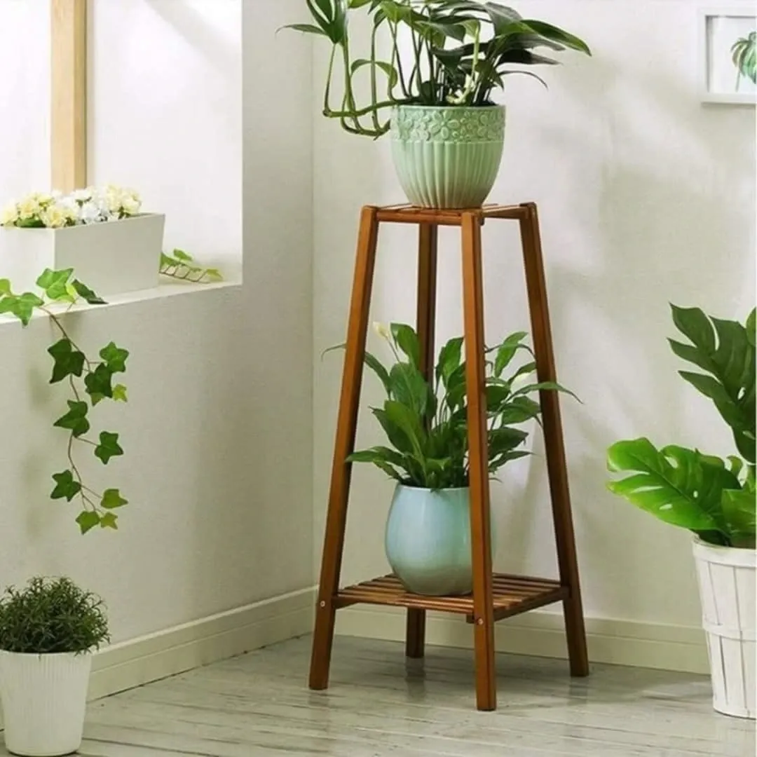 Metal industrial plant stand with greenery